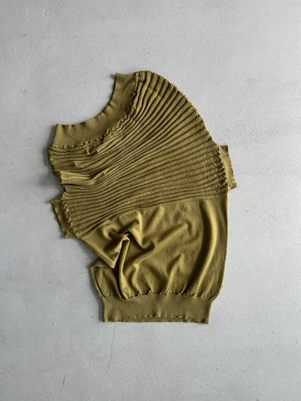 TRUSSARDI - 2000s SHOULDER OFF KNIT TOP