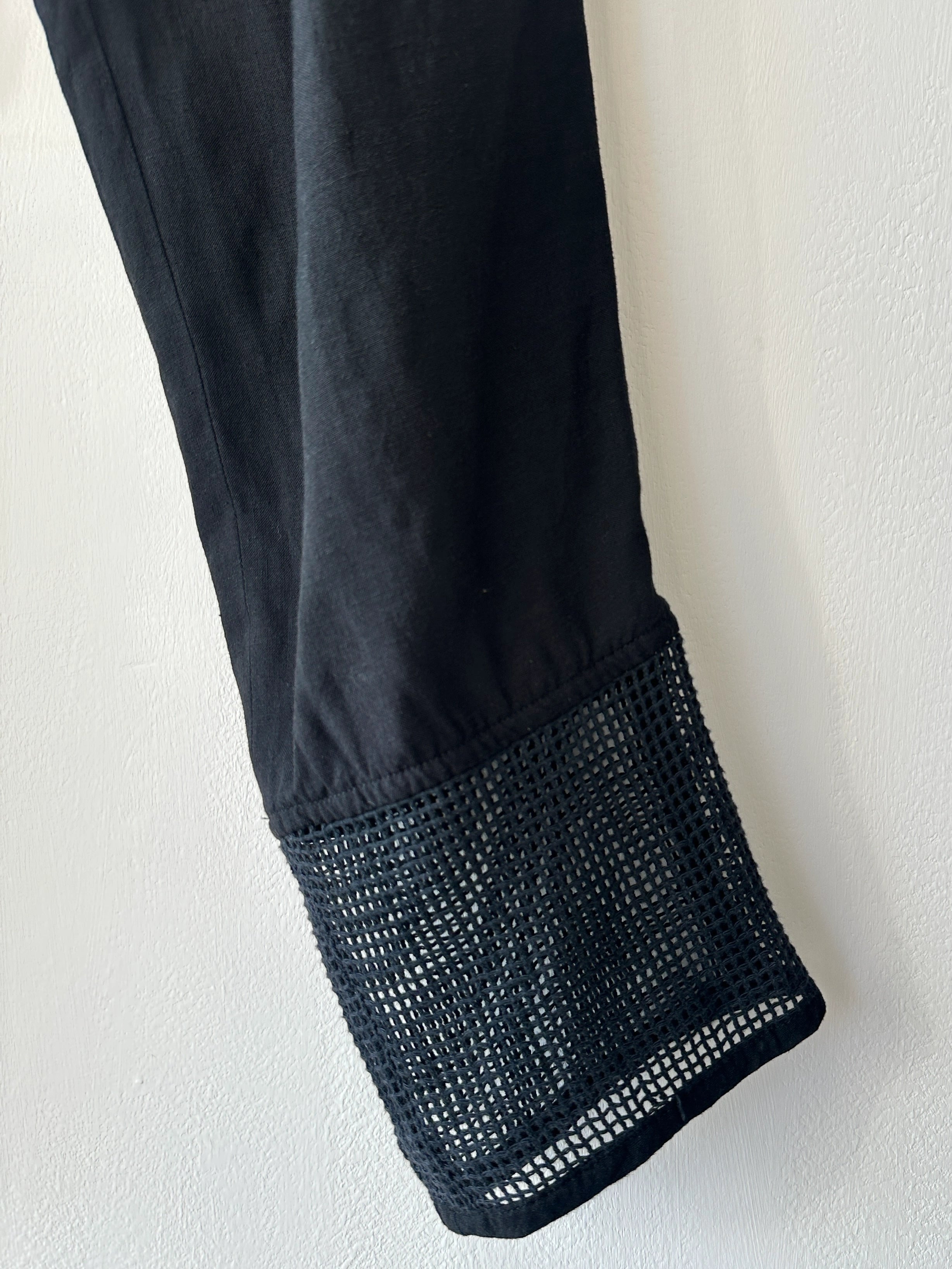 ISSEY MIYAKE - S/S 2014 RELAXED TROUSERS WITH GRID MESH PANELS