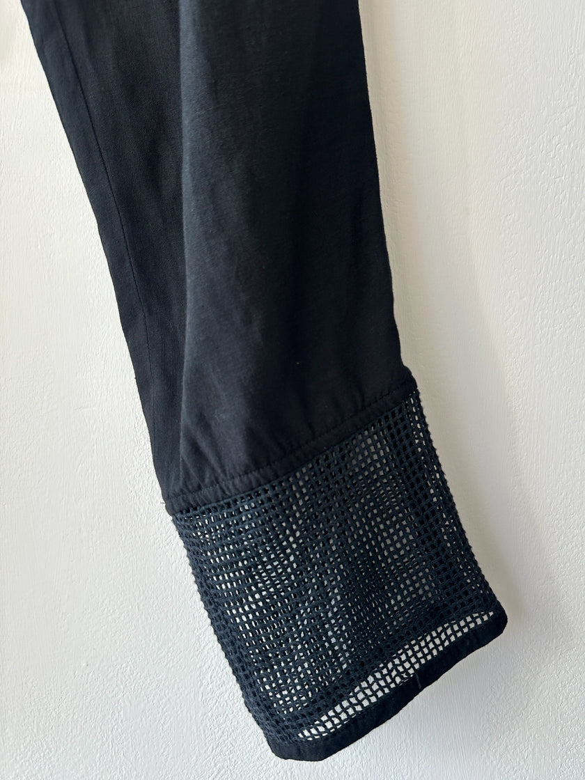 ISSEY MIYAKE - S/S 2014 RELAXED TROUSERS WITH GRID MESH PANELS