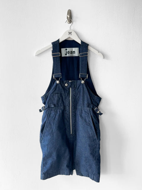 ISSEY MIYAKE PLANTATION - 1980s DENIM MINI DUNGAREE DRESS
