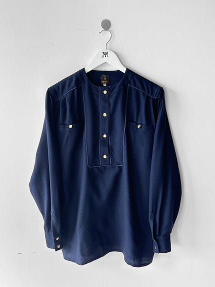 TRUSSARDI - 1980s RELAXED BLOUSE WITH PIPING DETAILS