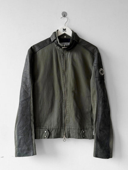 BIKKEMBERGS - S/S 2007 BIKER JACKET WITH LEATHER DETAILS