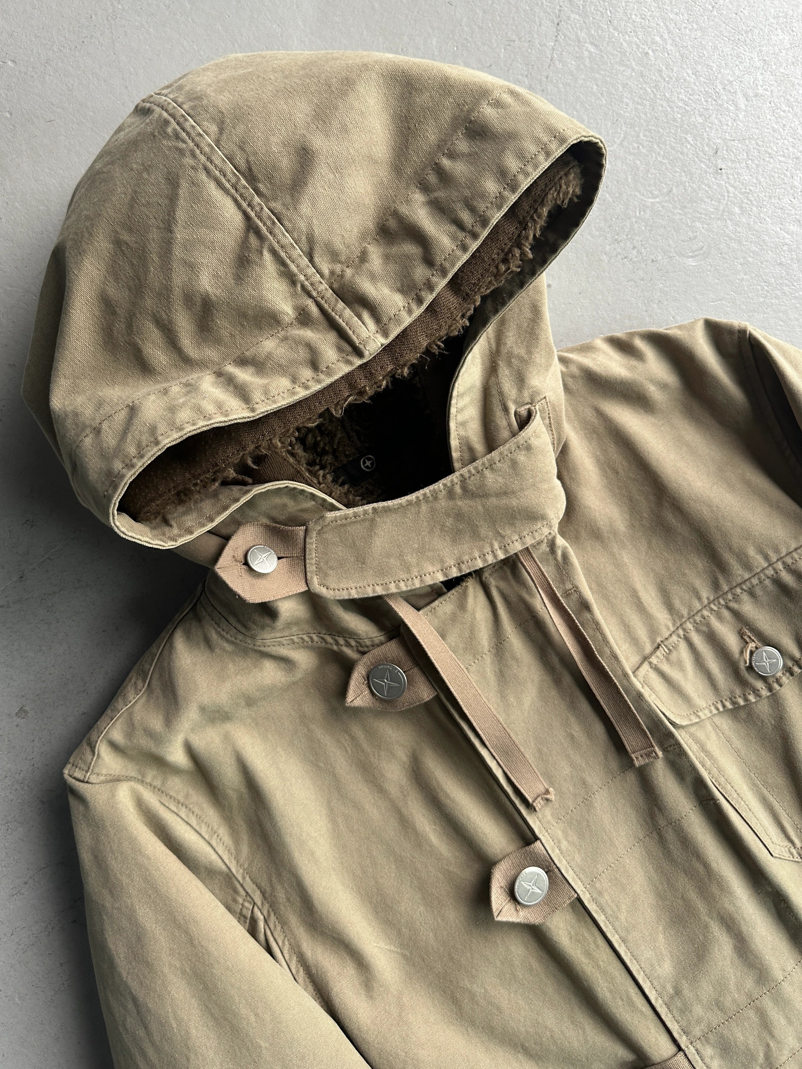 STONE ISLAND DENIMS - A/W 2006 HOODED JACKET WITH REMOVABLE SHEARLING LINING