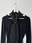 DRIES VAN NOTEN - late 1990s LONG SLEEVE TOP WITH OVERSIZED SCARF COLLAR