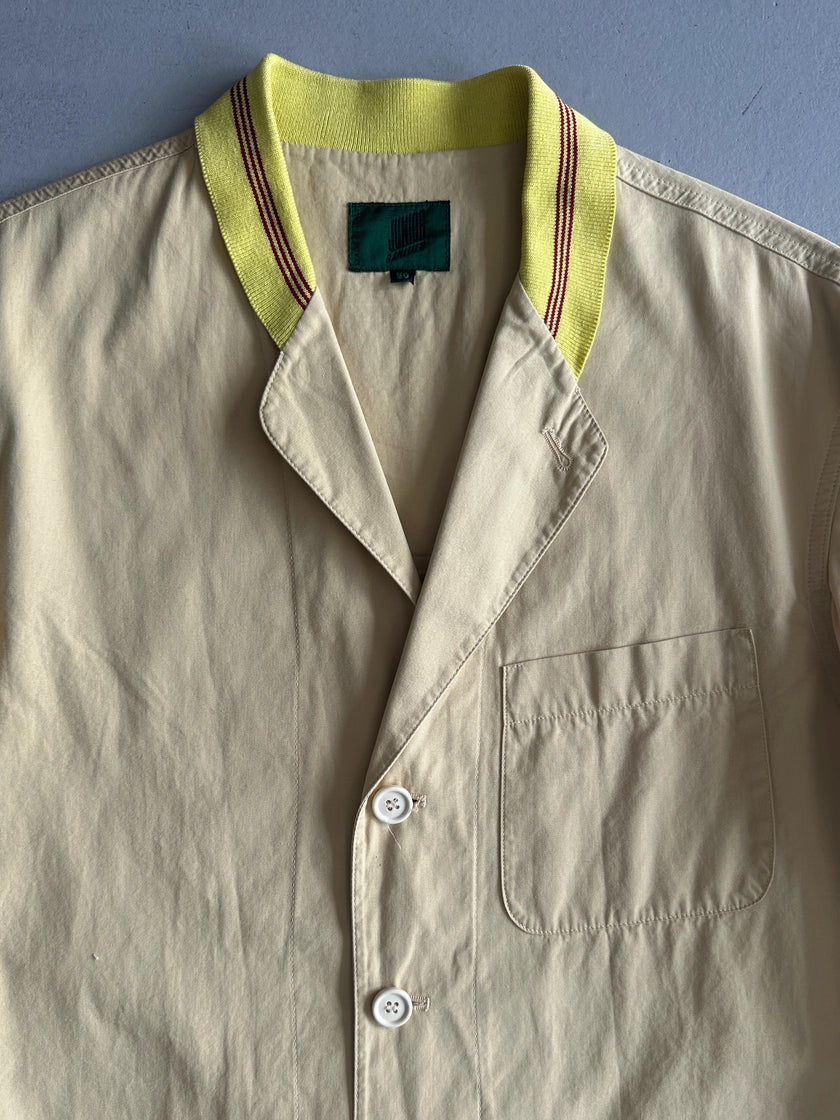 JEAN PAUL GAULTIER JUNIOR - “RAP'SODY IN BLUE” S/S 1990 BONDAGE COTTON BLAZER