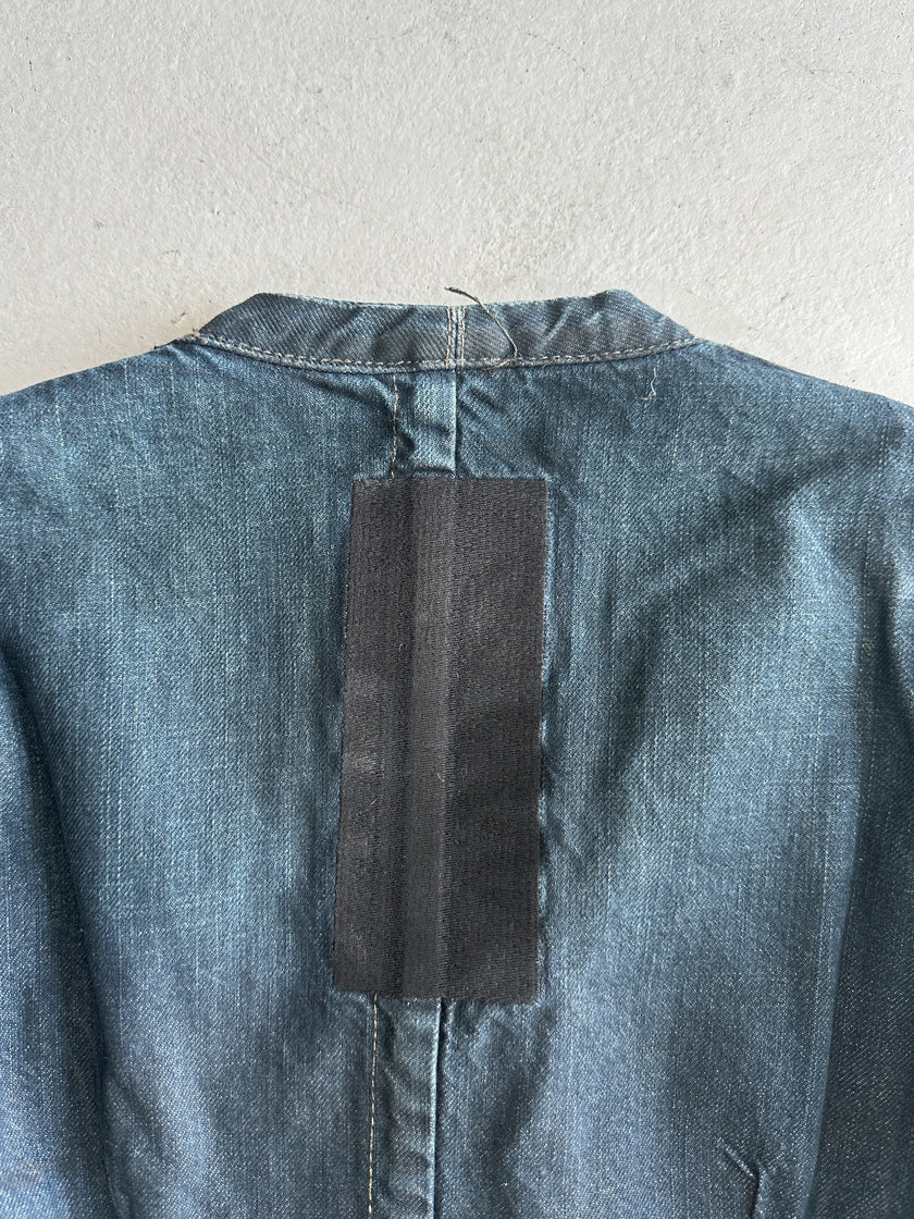 RICK OWENS SLAB - A/W 2003 SLIM FIT WAXED DENIM JACKET