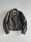 ARMANI JEANS - 1990s LEATHER BOMBER JACKET