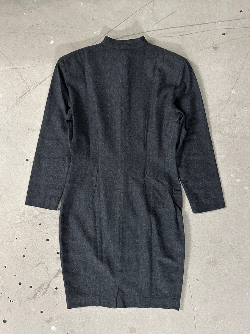 BYBLOS - 1990s WOOL SHEAT DRESS WITH KOREAN COLLAR