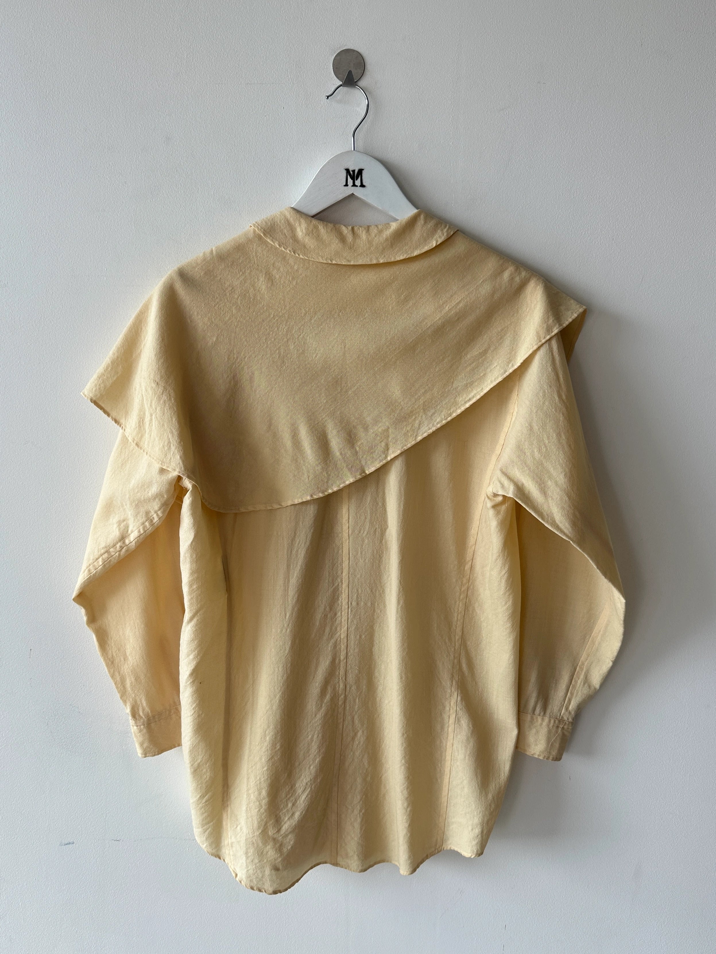 COMME DES GARÇONS -1980s ASYMMETRIC CAPE OVERLAY SHIRT