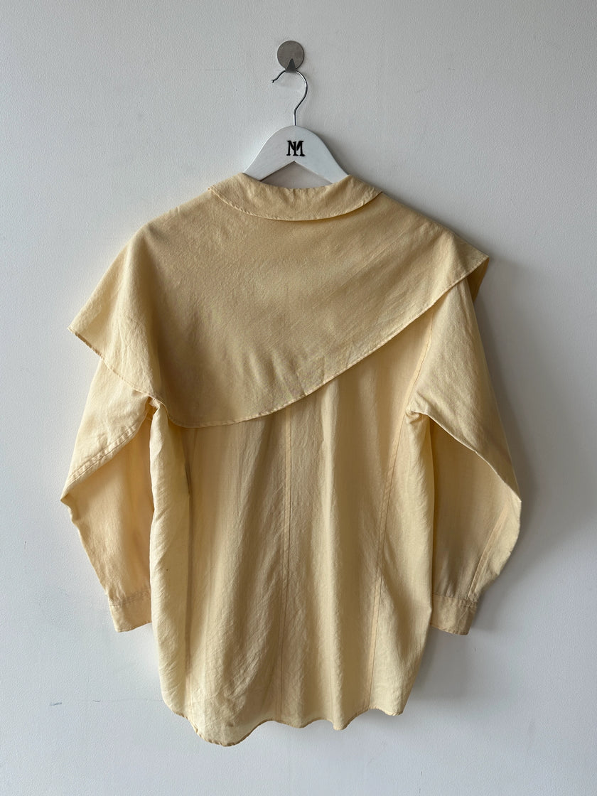 COMME DES GARÇONS -1980s ASYMMETRIC CAPE OVERLAY SHIRT