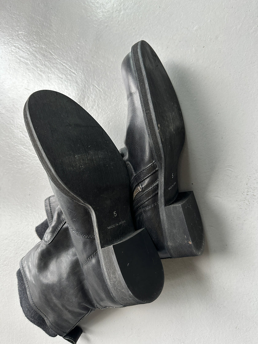 YOHJI YAMAMOTO Y's - 1990s MID CALF LEATHER BOOTS