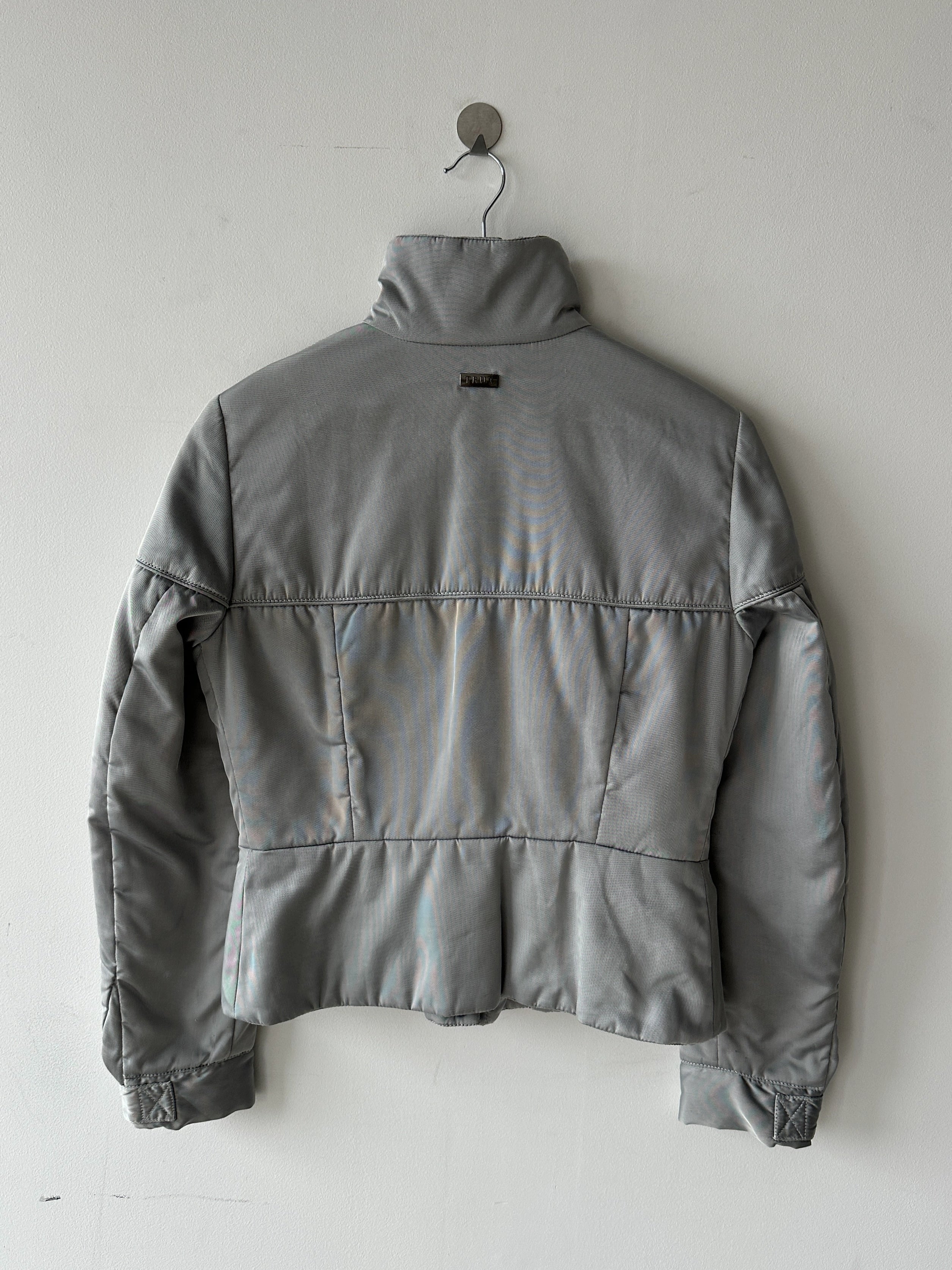 TRUSSARDI - early 2000s CROP FIT JACKET WITH CROSS STRAP DETAILS