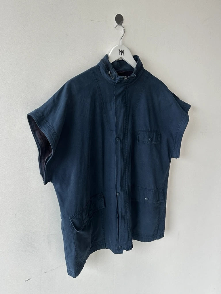 VALENTINO - 1980s 2 IN 1 COTON JACKET VEST WITH BACK PANEL DETAIL