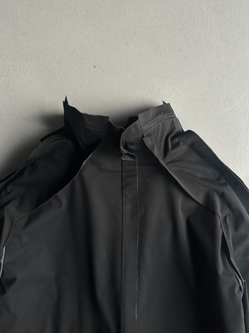 ARRSTON VOLAJU BY KOHSHIN SATOH - 1990s LONG TECHNICAL JACKET WITH FAUX FUR TRIM