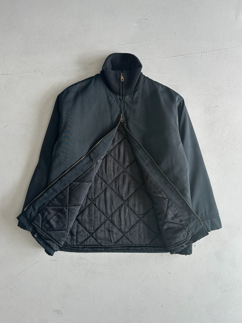 GIORGIO ARMANI - 1990s RIBBED HIGH NECK TWO WAY ZIP JACKET