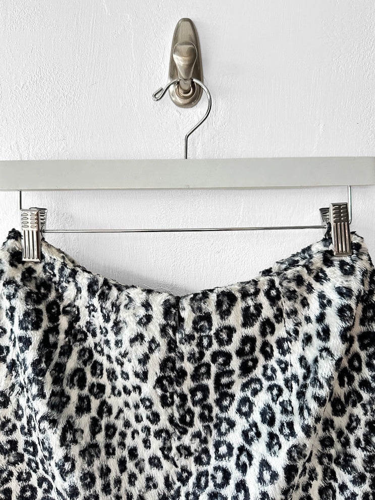 VERSUS BY GIANNI VERSACE - F/W 1994 LEOPARD PRINT FAUX FUR MINI SKIRT