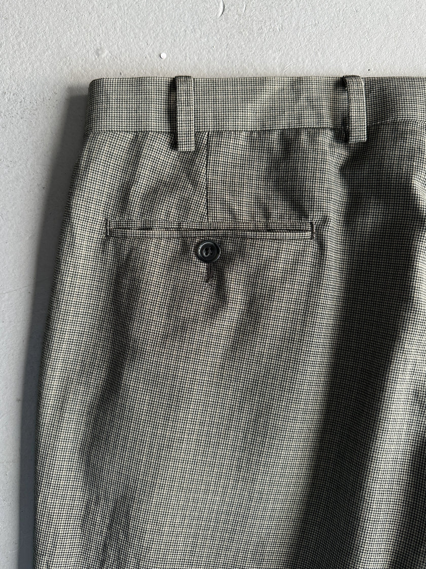 RALPH LAUREN - 2000s TURN UP HEM PLEATED TAILORED TROUSERS