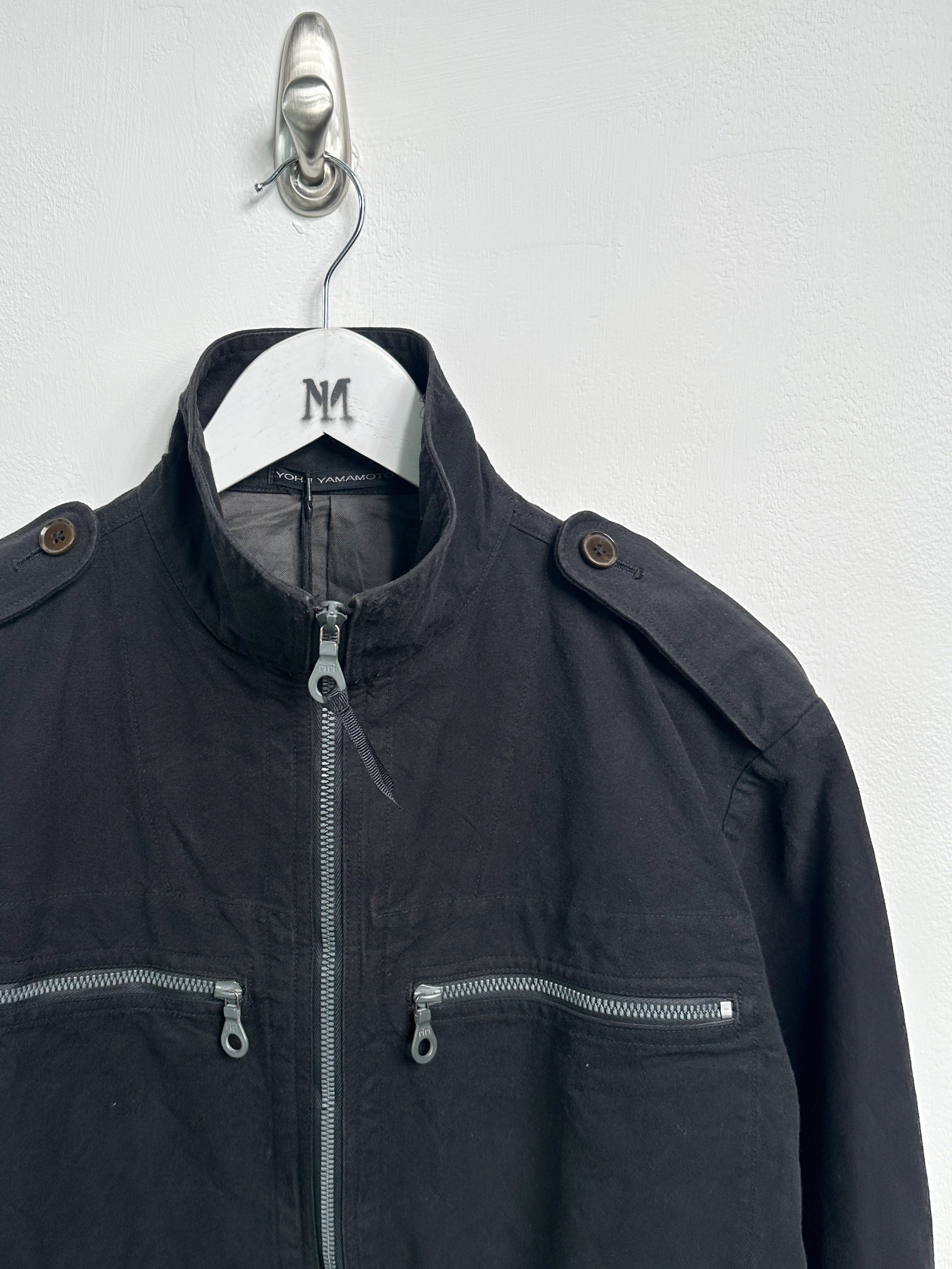 YOHJI YAMAMOTO Y'S FOR MEN - S/S 2003 ZIPPED FUNNEL NECK COTTON JACKET