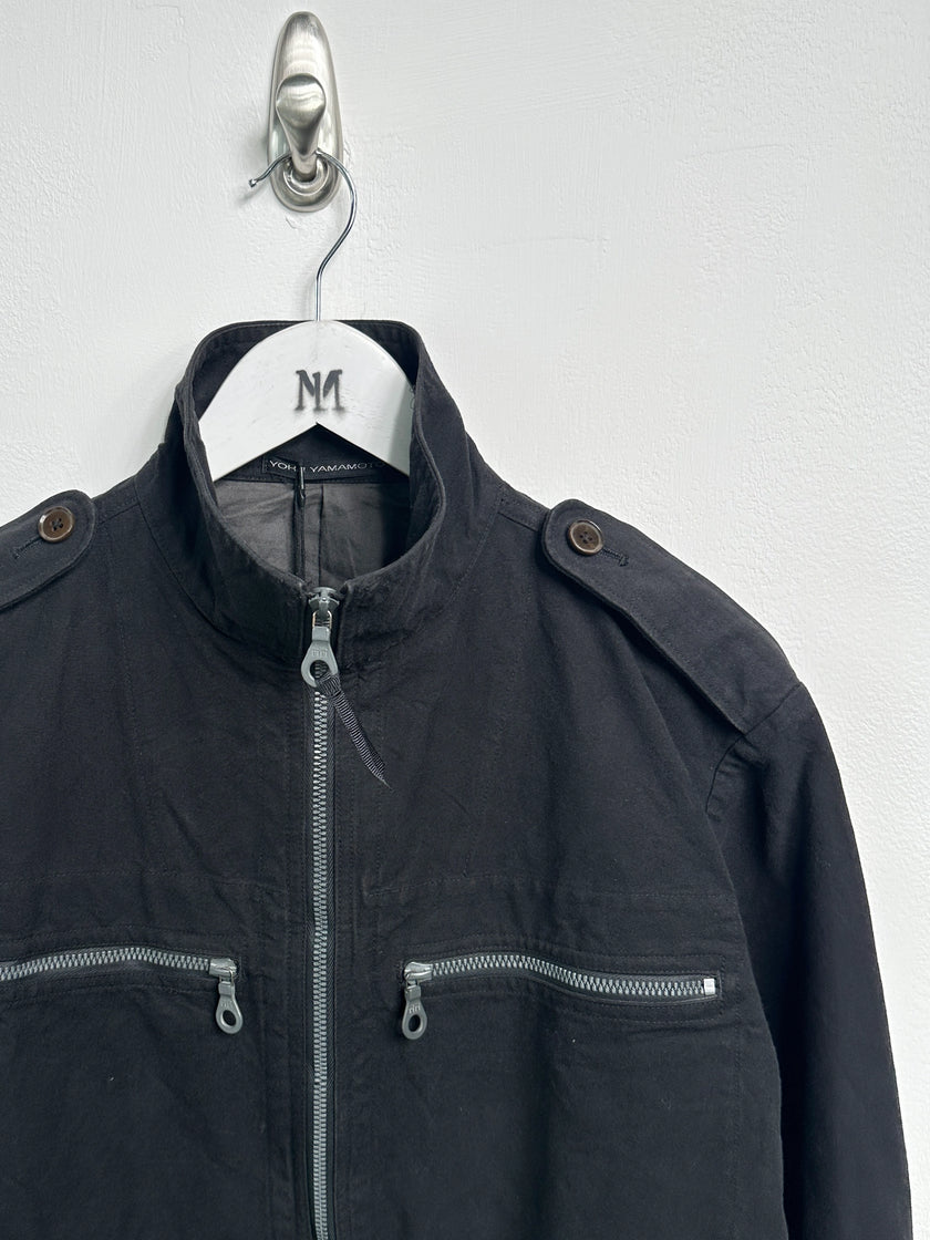 YOHJI YAMAMOTO Y'S FOR MEN - S/S 2003 ZIPPED FUNNEL NECK COTTON JACKET