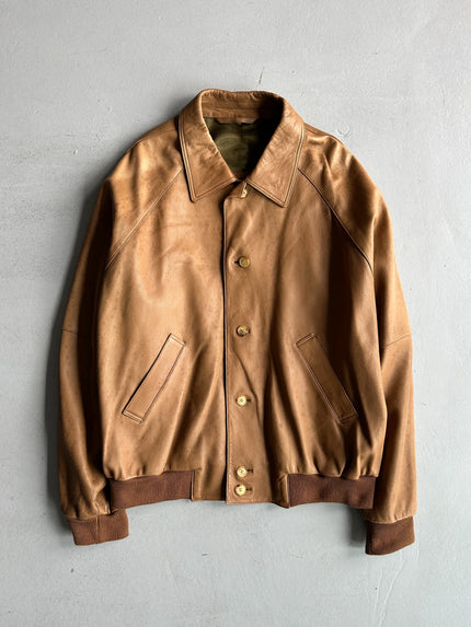 LOEWE - 1990s SOFT LEATHER BOMBER JACKET