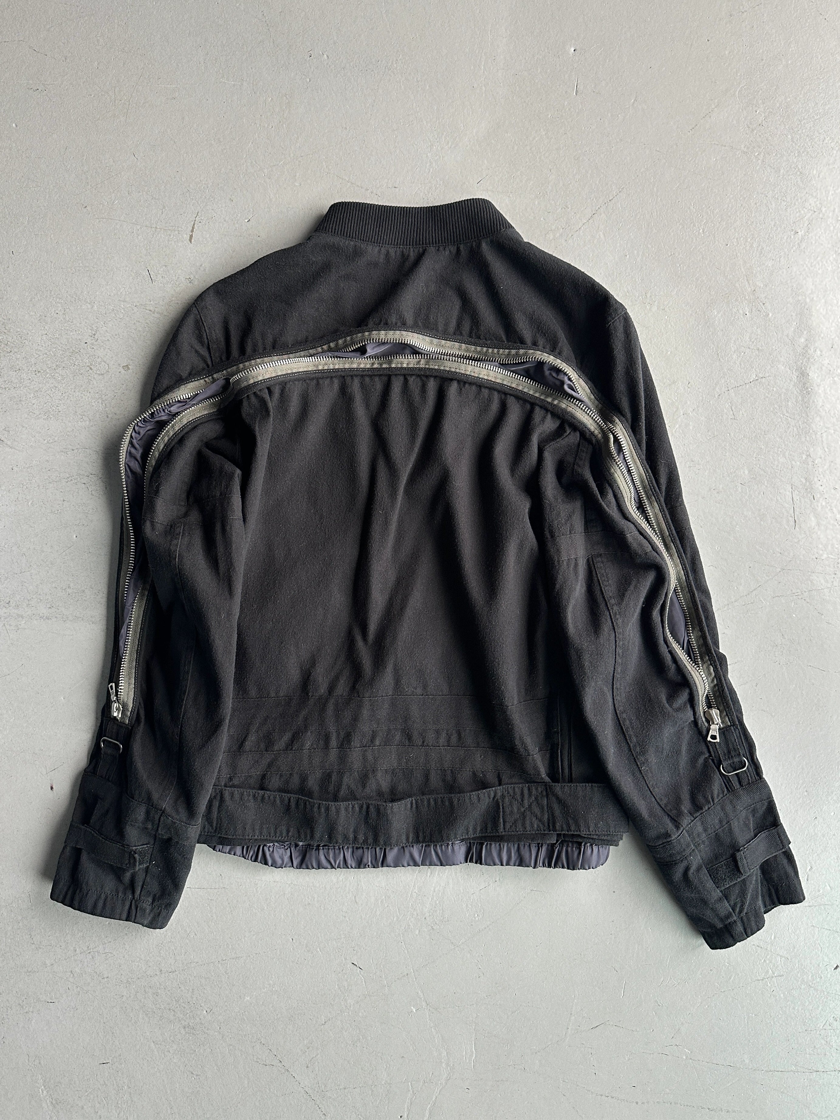 DRIES VAN NOTEN - F/W 2014 LAYERED JACKET WITH ZIP RUNNING FROM SLEEVE TO BACK