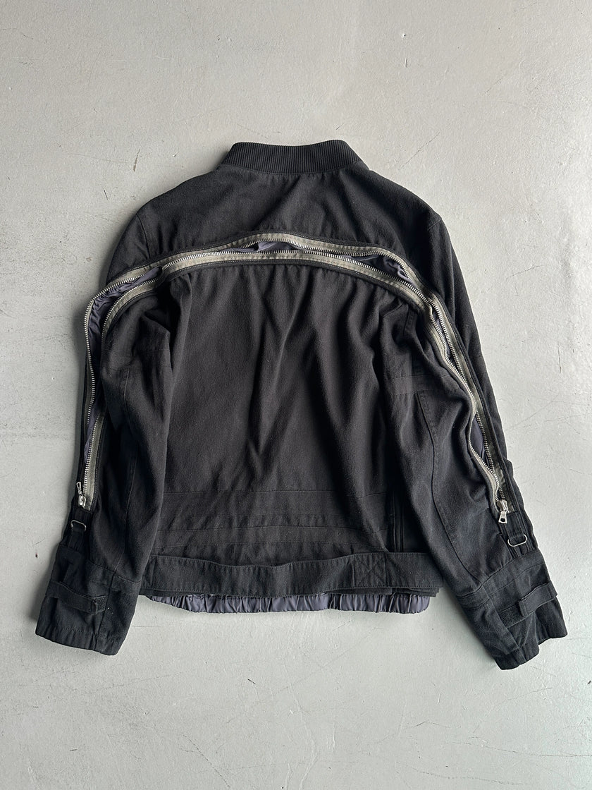 DRIES VAN NOTEN - F/W 2014 LAYERED JACKET WITH ZIP RUNNING FROM SLEEVE TO BACK