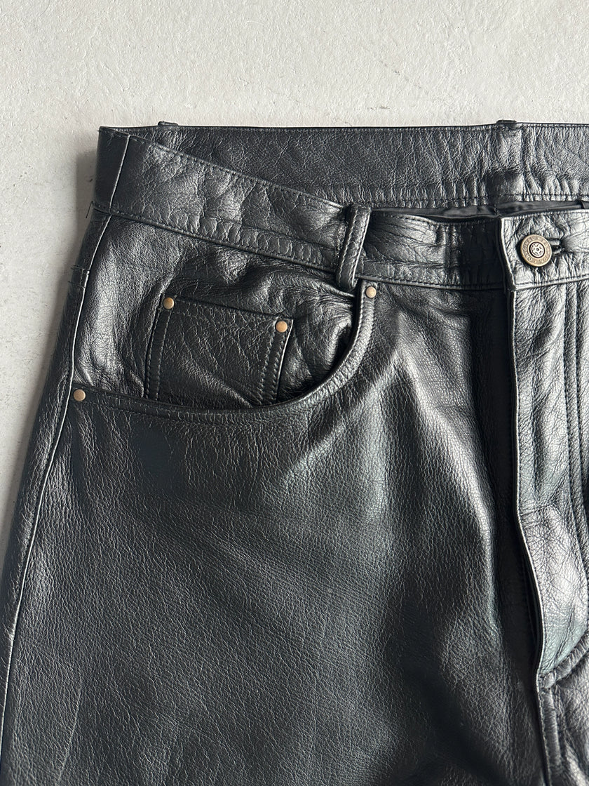 1990s STRAIGHT FIT LEATHER TROUSERS