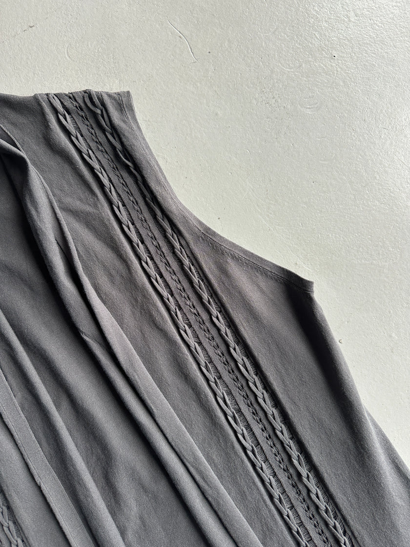 HIROKO KOSHINO BIS - 1990s OPEN FRONT LONG CARDIGAN VEST