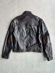 CERRUTI 1881 - 1980s CARGO DISTRESSED LEATHER JACKET