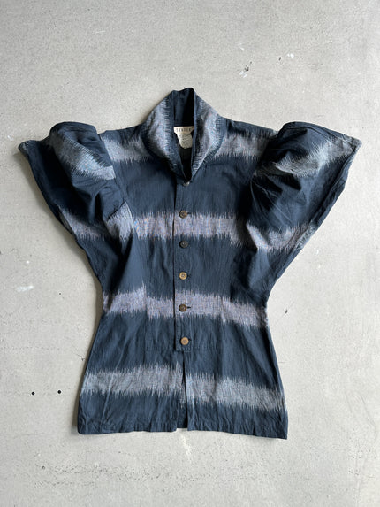 TAKEZO TOYOGUCHI - 1980s RARE BUTTERFLY SLEEVE INDIGO SHIRT