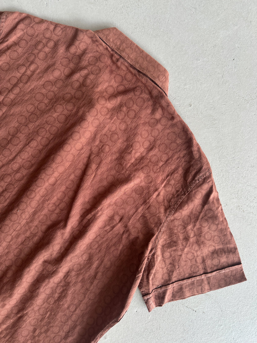 1980s JACQUARD PRINT HALF SLEEVE SHIRT