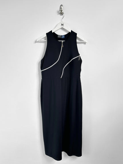 CLAUDE MONTANA - early 2000s JERSEY DRESS WITH ZIP DETAILING