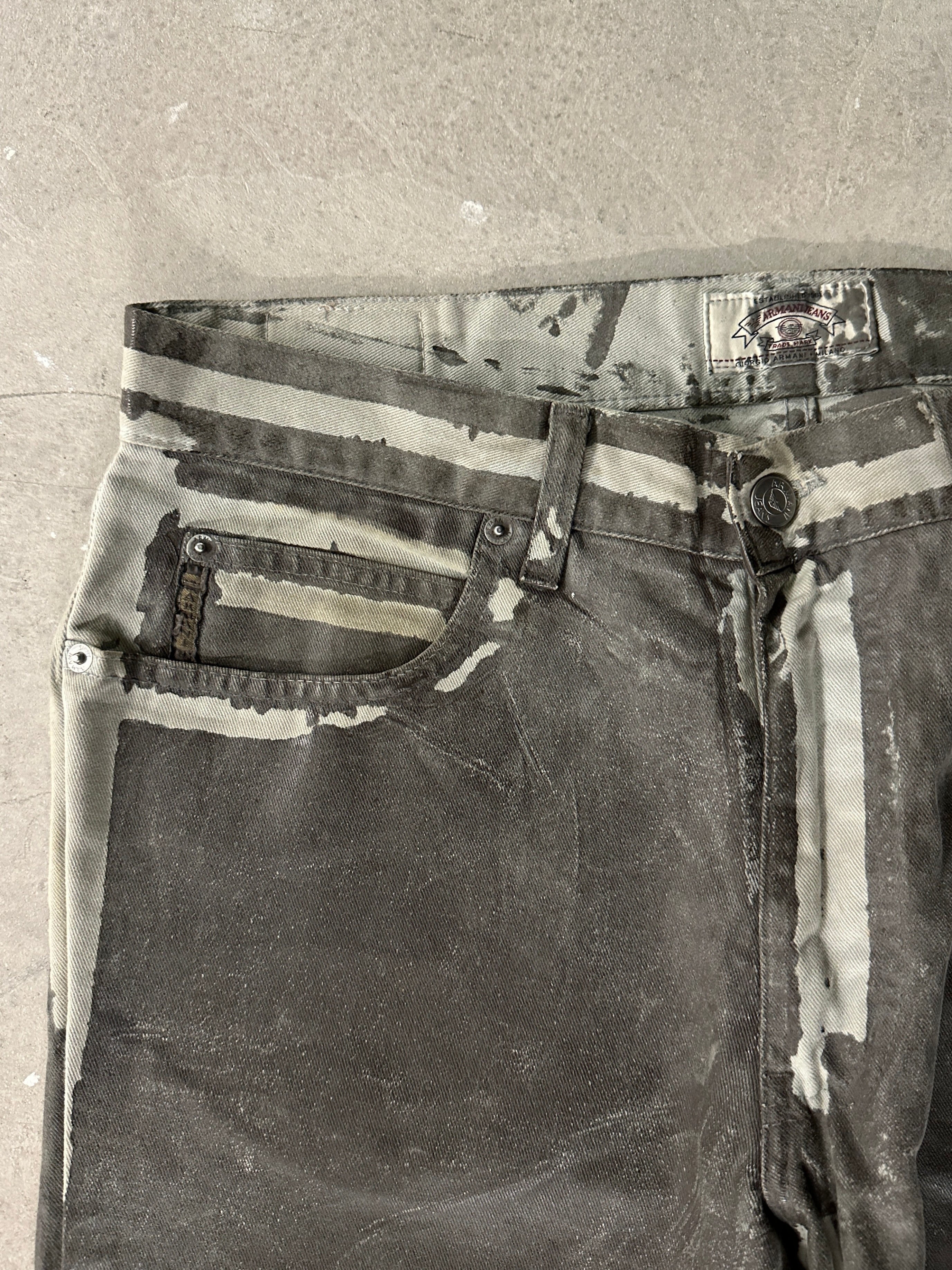 ARMANI JEANS- 1990s WAXED JEANS