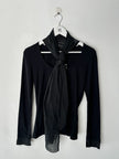 DRIES VAN NOTEN - late 1990s LONG SLEEVE TOP WITH OVERSIZED SCARF COLLAR