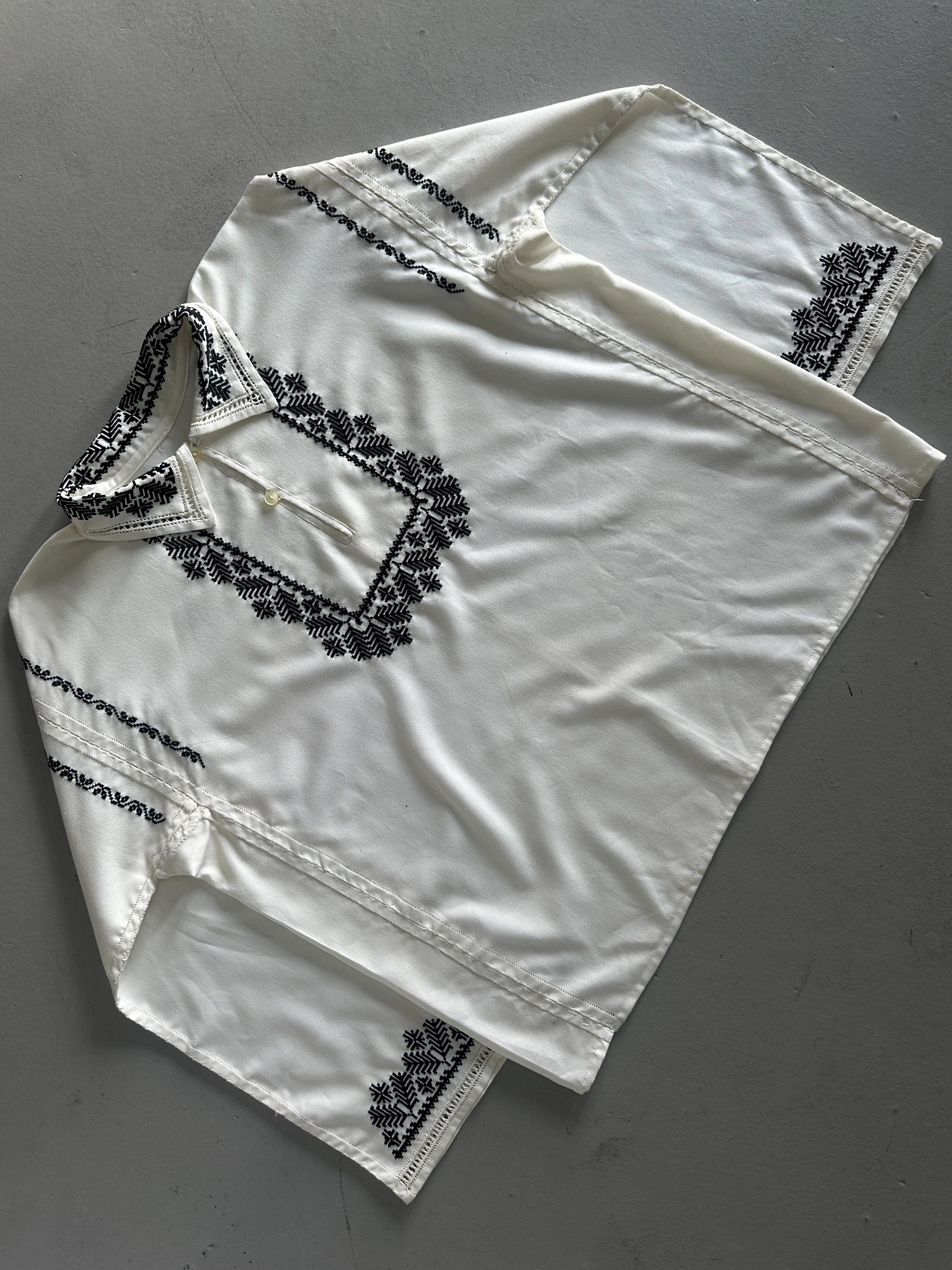 1970s EMBROIDERED WIDE SLEEVE TUNIC SHIRT
