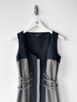 JOHN RICHMOND - 2000s PANELLED DRESS WITH LACING DETAILS AT WAIST