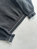 1980s KNITTED CARDIGAN JACKET WITH LEATHER FRONT