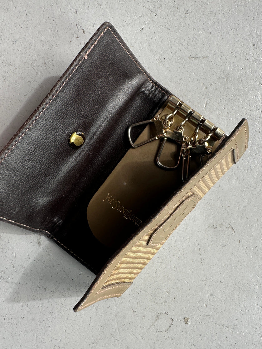 YVES SAINT LAURENT - 1980s LEATHER KEY HOLDER