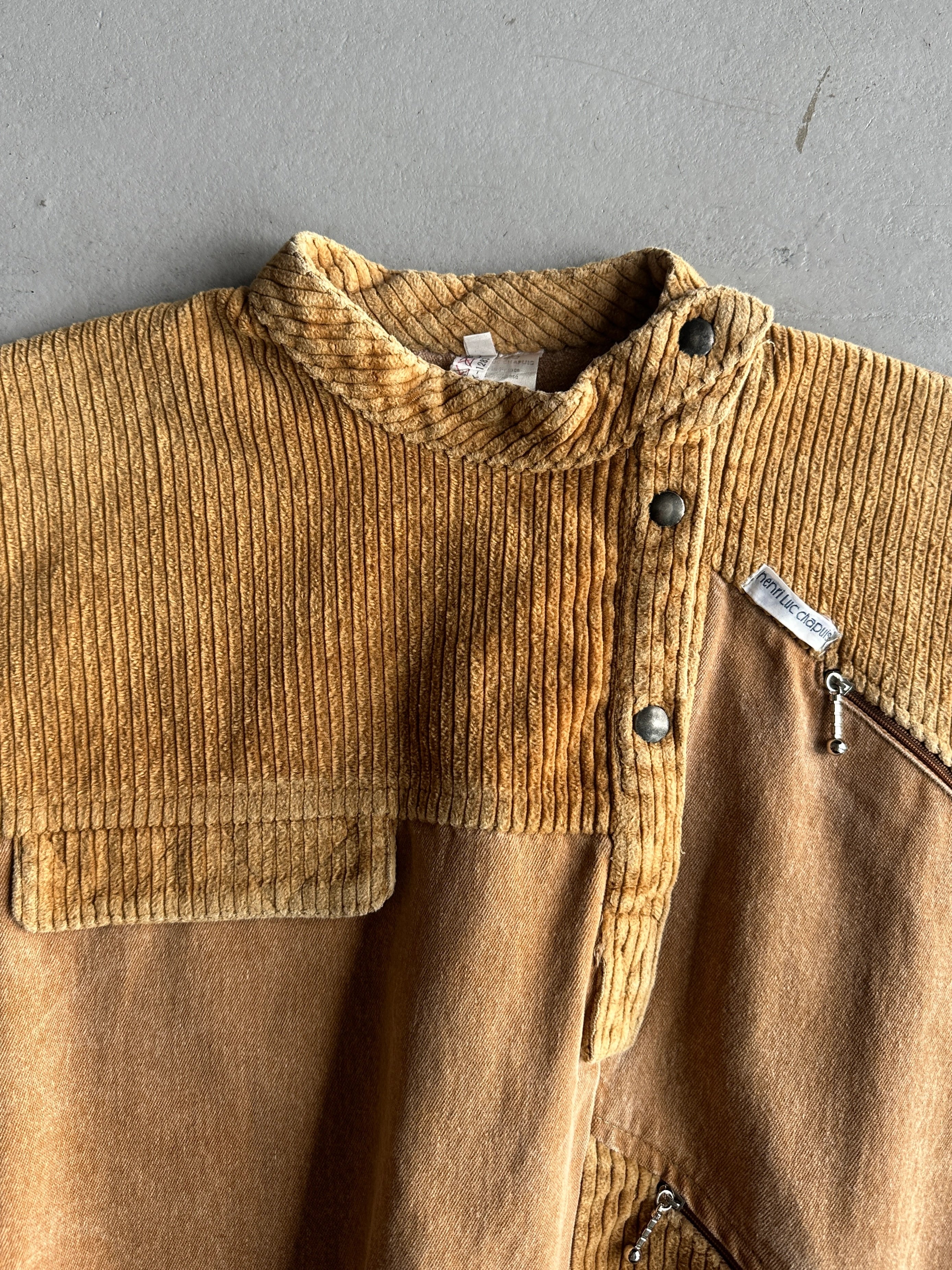FRENCH LABEL 1990s BOXY FIT JUMPER WITH CORDUROY DETAILS