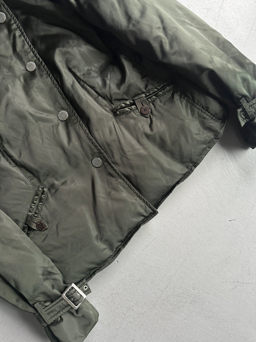 EMPORIO ARMANI - early 2000s ASYMMETRICAL FRONT CLOSURE FUNNEL NECK JACKET