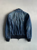 BURBERRY - 2000s DENIM BOMBER JACKET WITH KNITTED DETAILS