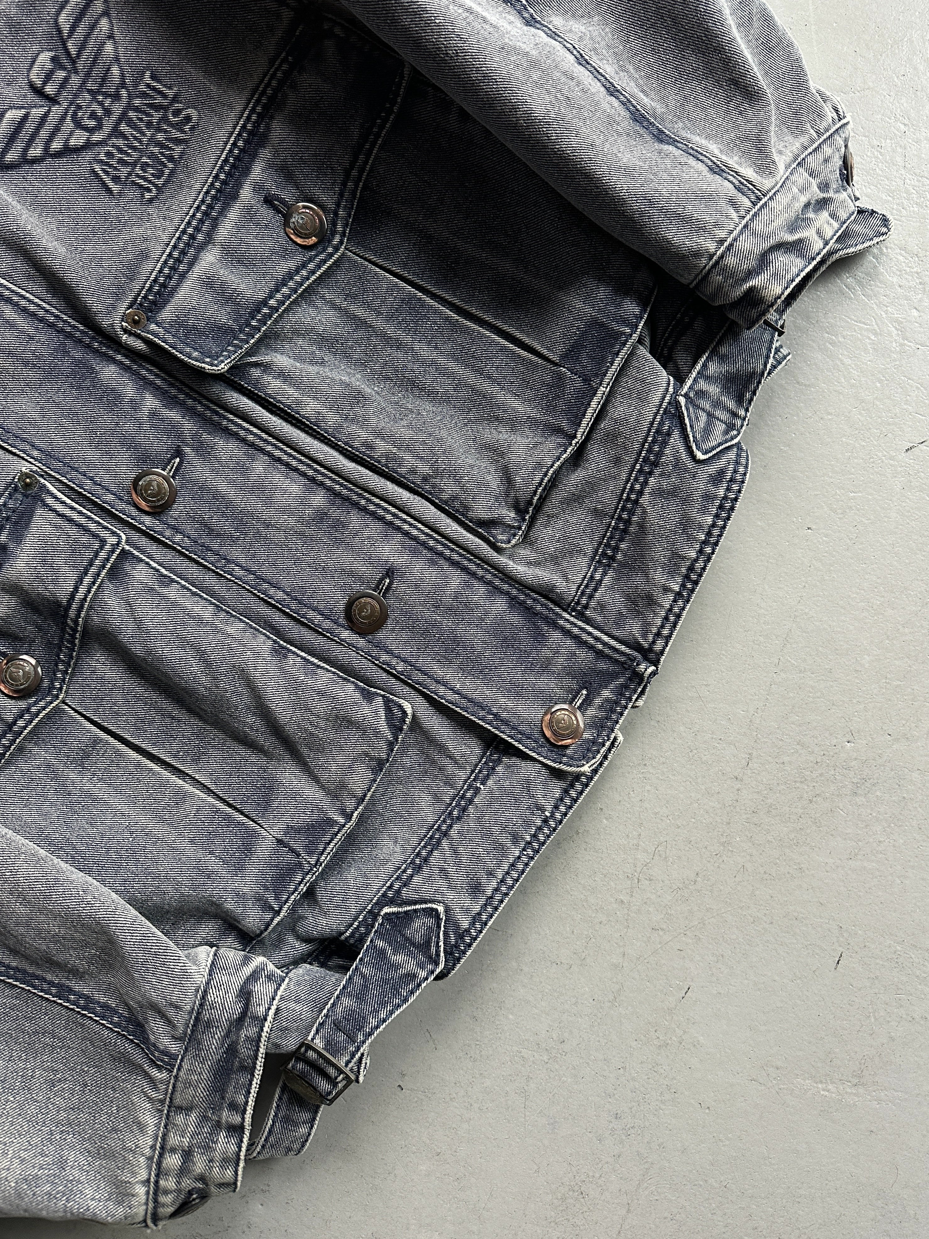 ARMANI JEANS - early 1990s WOOL LINING DENIM BOMBER JACKET