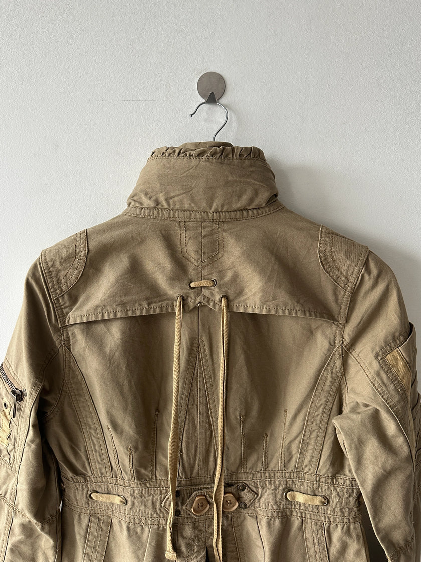 MARITHÉ + FRANÇOIS GIRBAUD - 2000s COTTON PARKA WOTH BONDAGE DETAILS