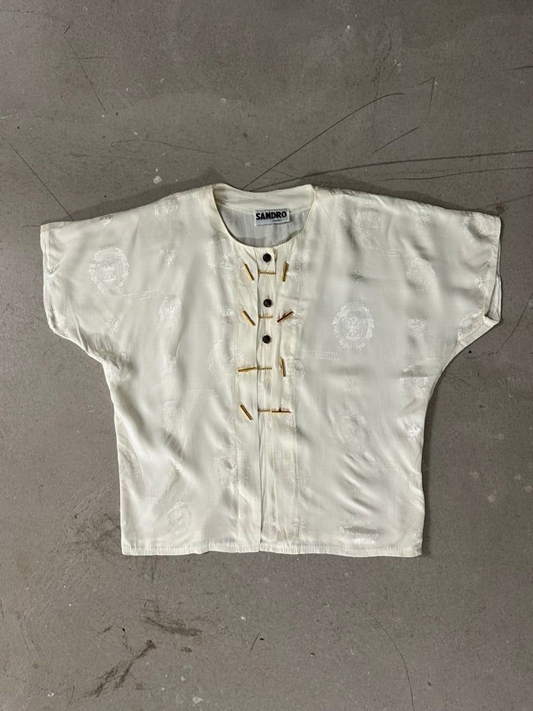 SANDRO PARIS- 1990s BUTTONED BLOUSE