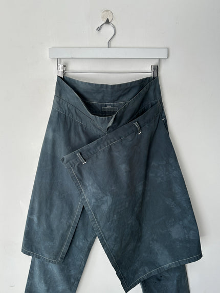 JAPANESE LABEL early 2000s WRAP PANEL CROPPED TROUSERS