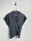 ISSEY MIYAKE - 1980s HEMP WRAP TOP WITH BACK WAIST