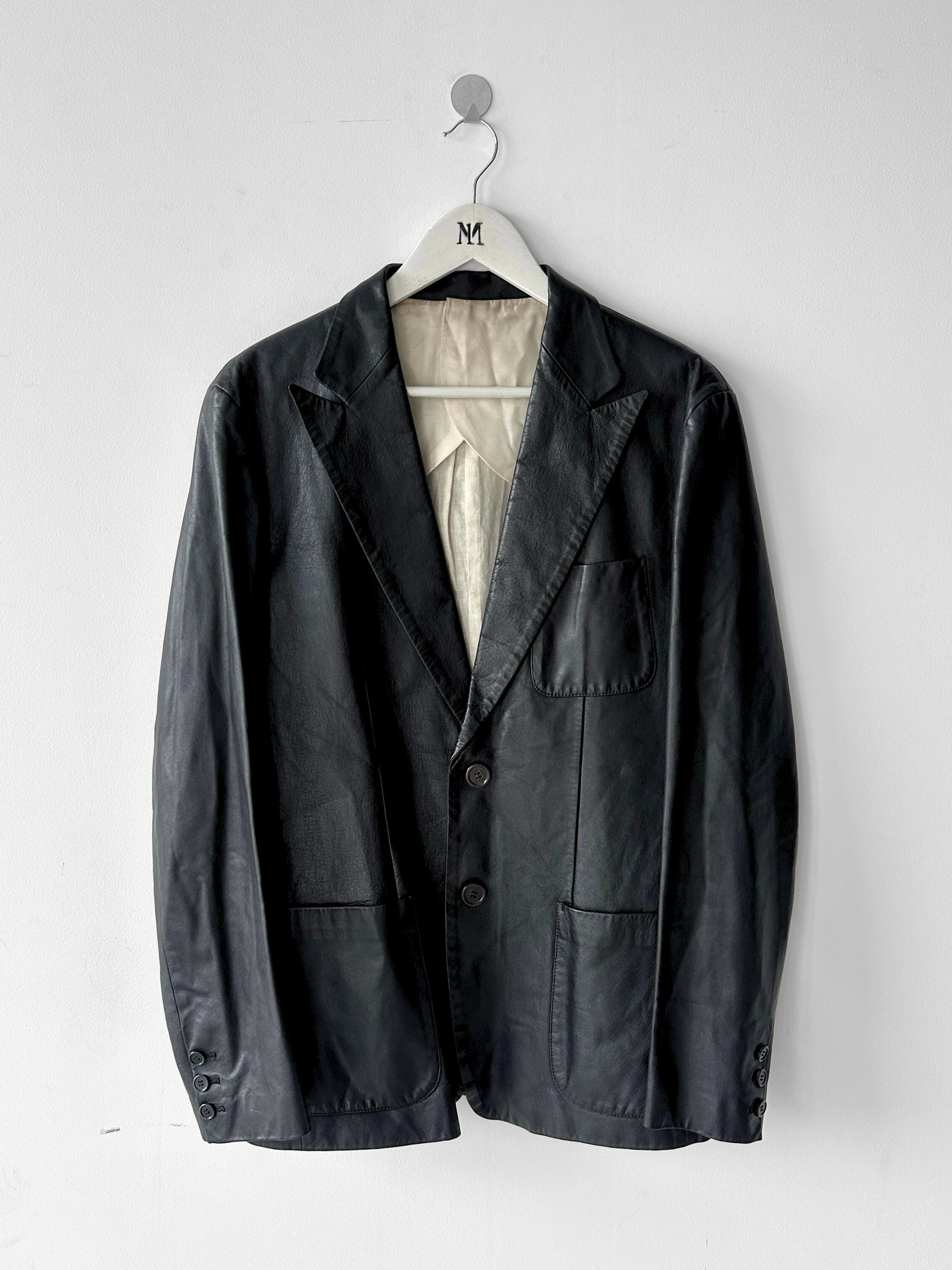 MASAKI MATSUSHIMA - 2000s SAMPLE LEATHER BLAZER