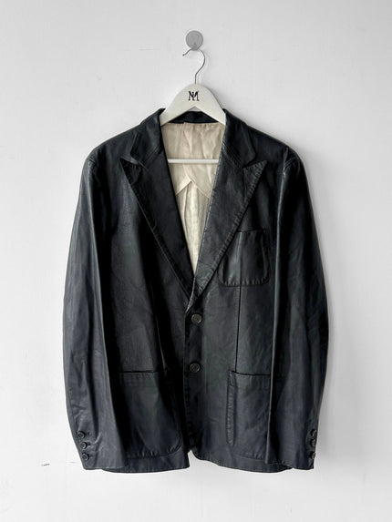 MASAKI MATSUSHIMA - 2000s SAMPLE LEATHER BLAZER
