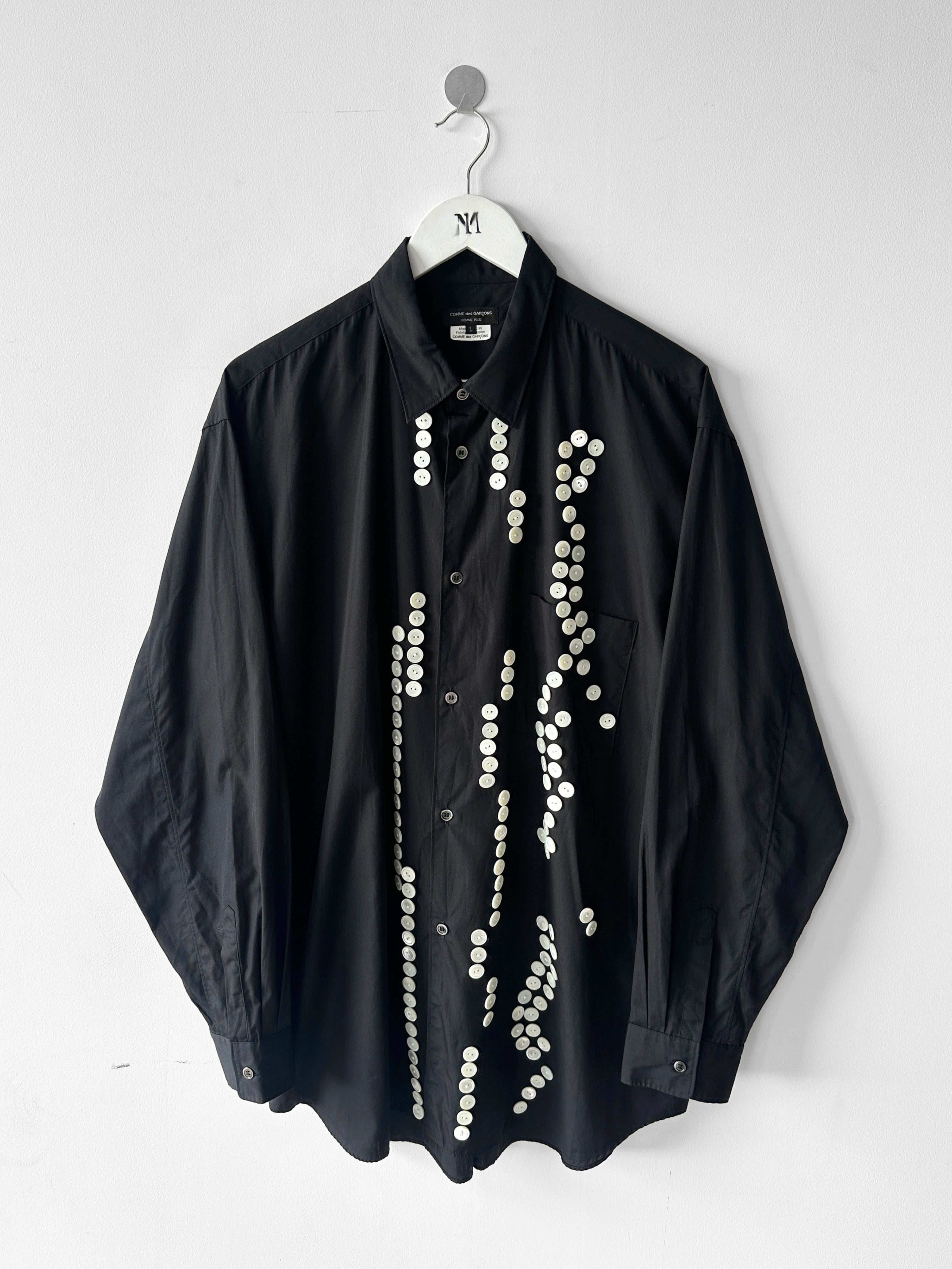 COMME DES GARÇONS HOMME - F/W 2024 LONG SHIRT WITH BUTTON EMBELLISHMENTS