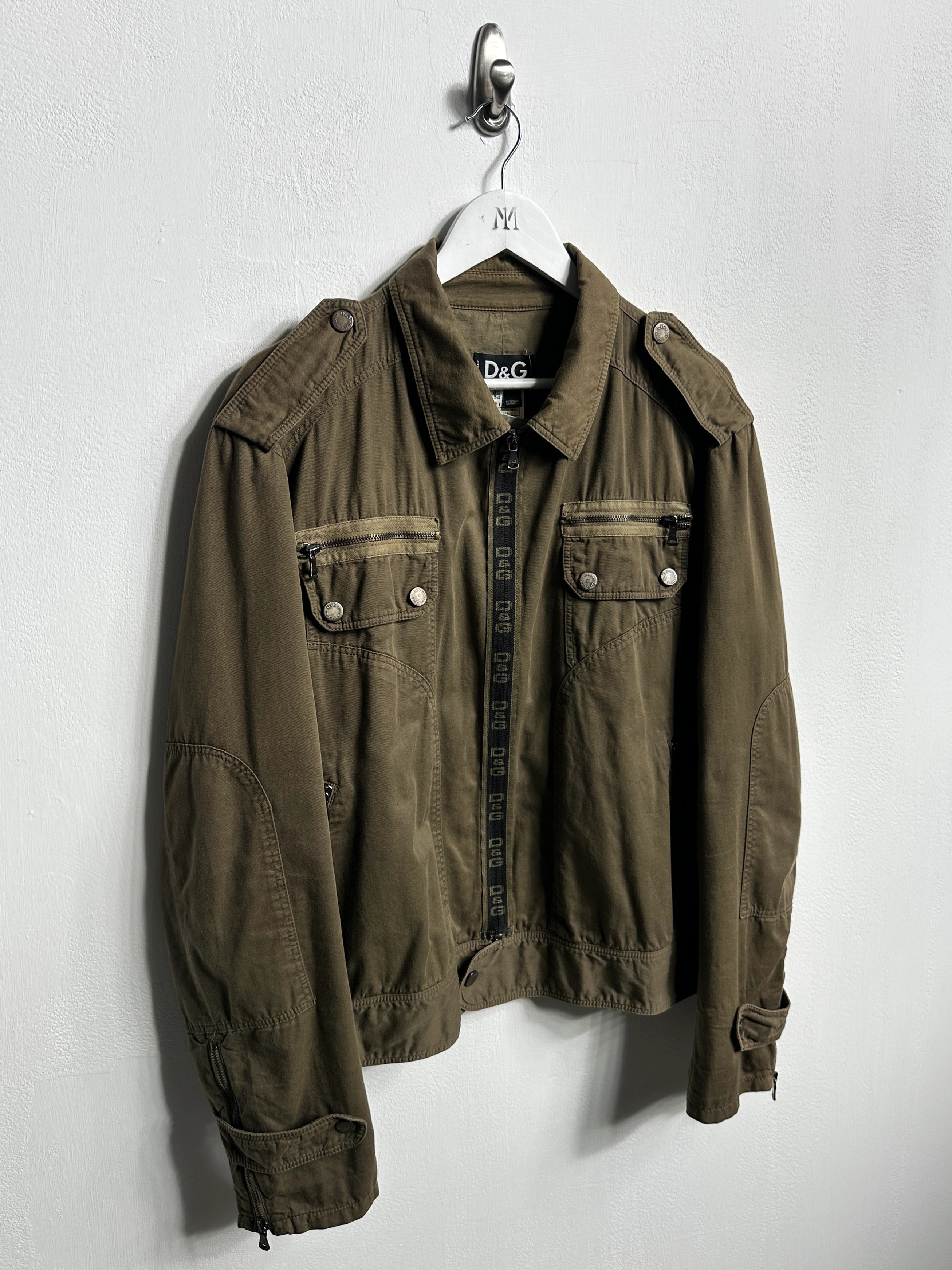 DOLCE & GABBANA - S/S 2006 TRUCKER JACKET WITH LOGO TAPE AT FRONT ZIP